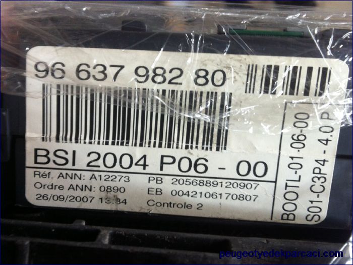 Peugeot 207 bsi beyni 9663798280